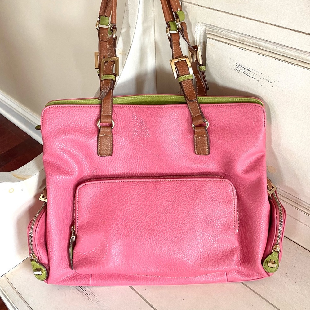 Pink and Green Liz Claiborne Tote Bag